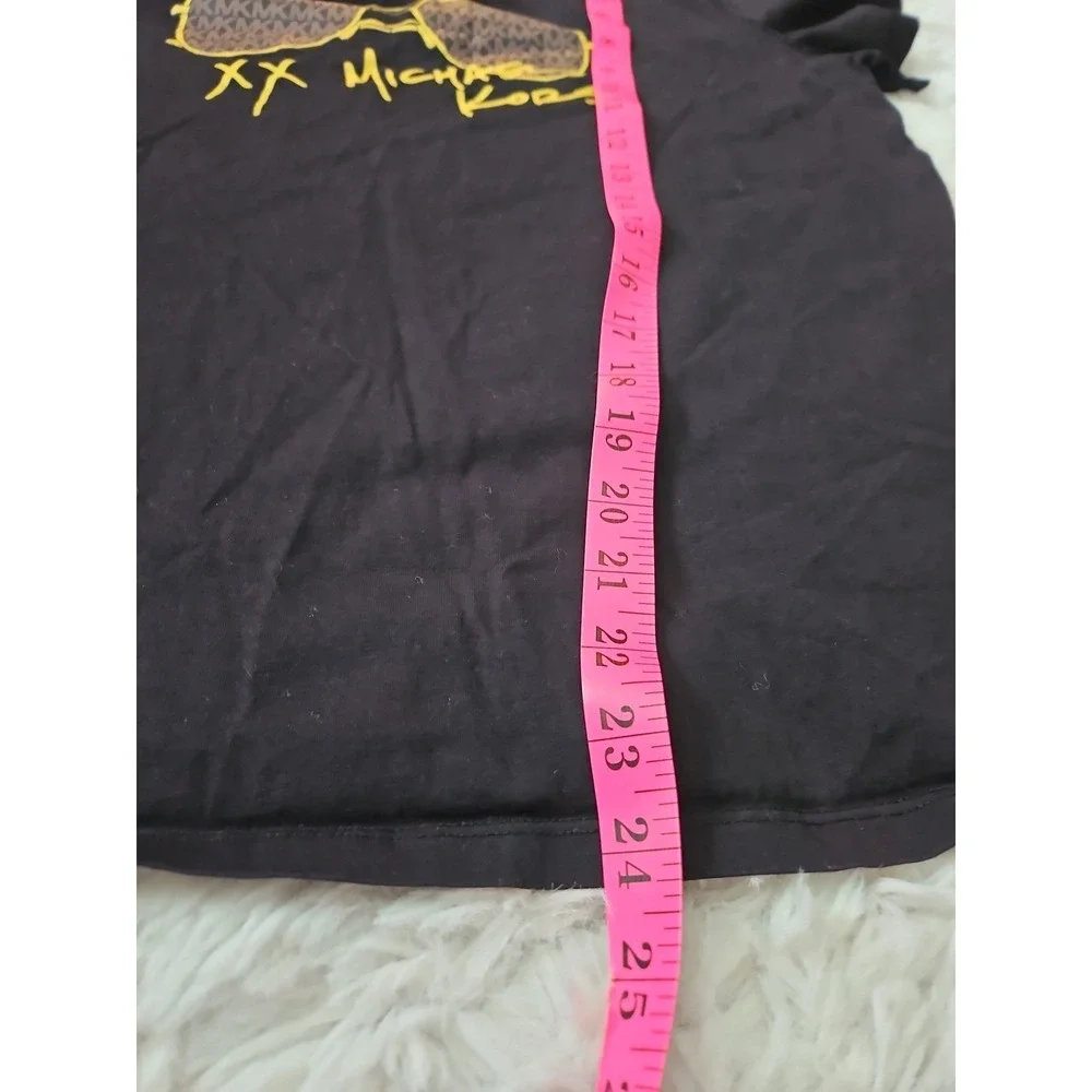 Michael Kors Women's Black Graphic T-Shirt Size XL 100% Organic Cotton